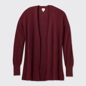 A New Day Open Front Cardigan Burgundy XS NWT